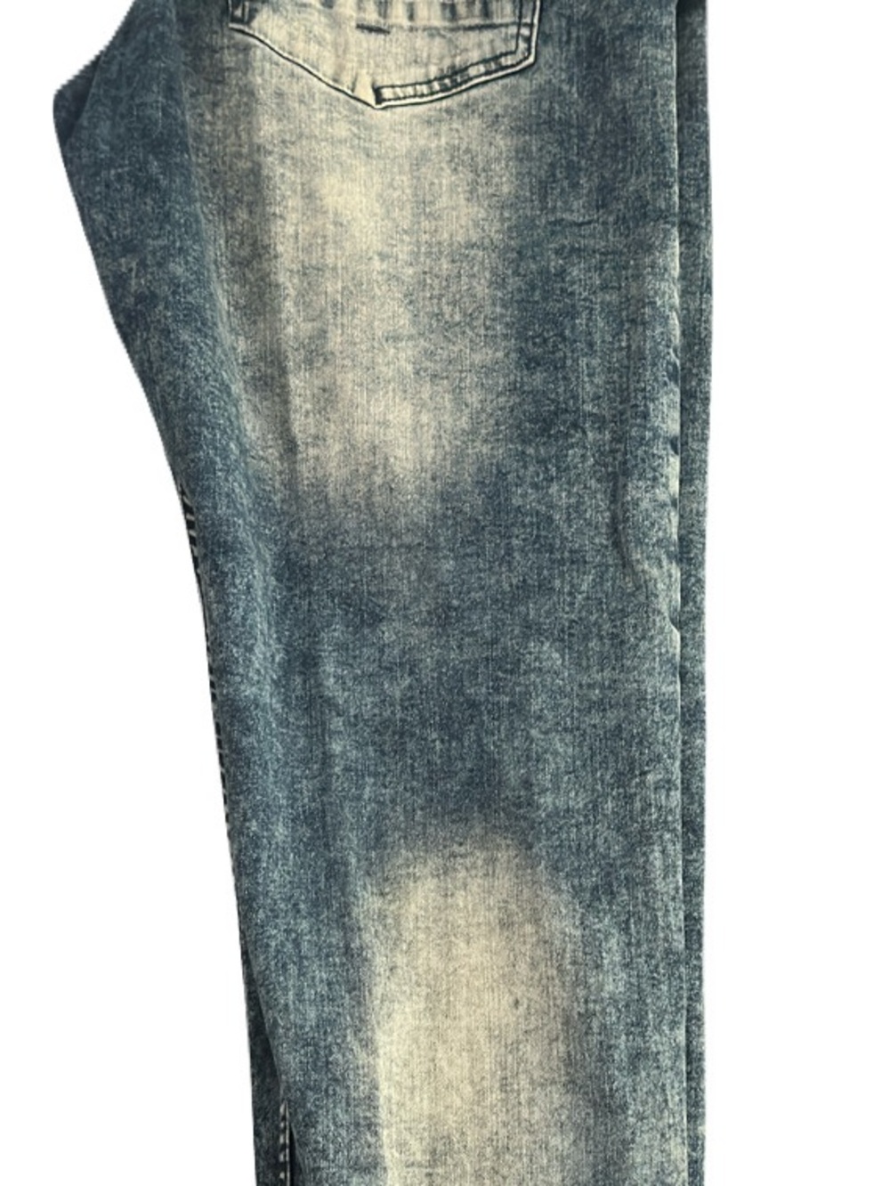 Men's Distressed Washed Blue Jeans - Picture 2 of 2